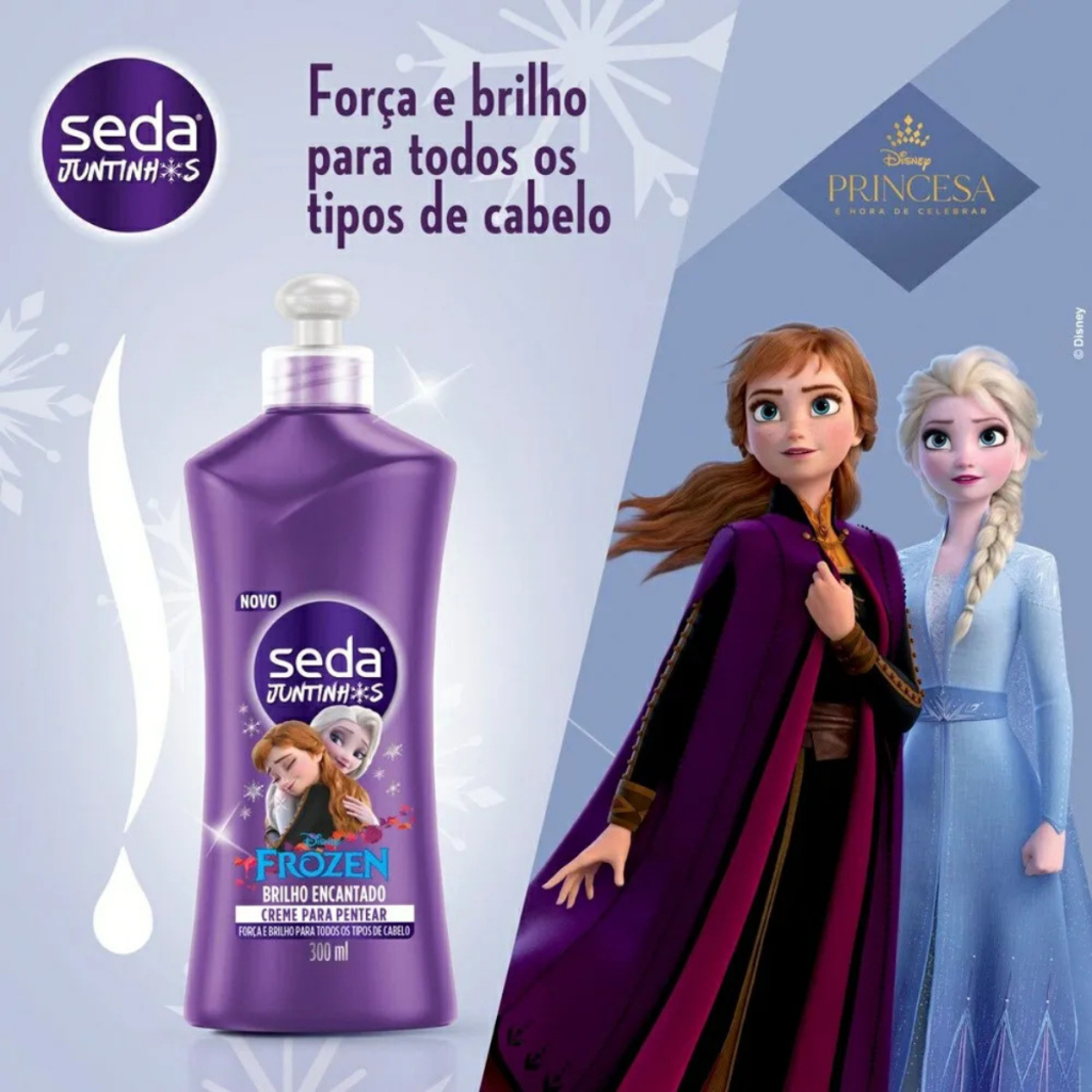 Detalhes do Creme Seda Juntinhos Frozen Brilho Encantado 300ml