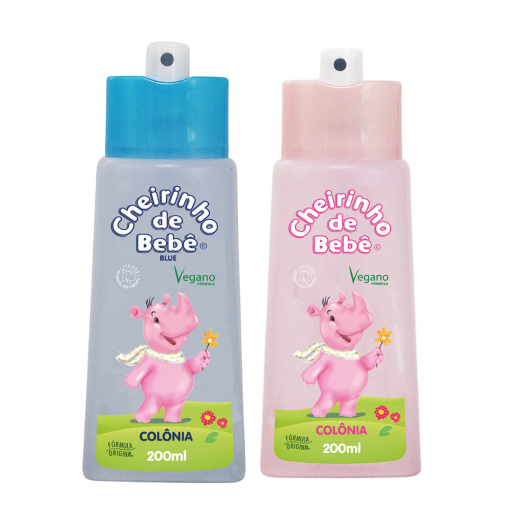 Kit C/ 02 Unidadades colônias Cheirinho de bebê azul e rosa 200ml cada Spray em Oferta na Shopee
