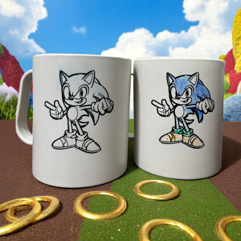 Kit 20 Canecas mágicas S0nic dia das crianças interativa colorir plástico infantil em Oferta na Shopee