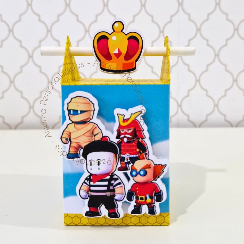 CAIXA CANUDO PERSONALIZADA PARA LEMBRANCINHAS STUMBLE GUYS | CAIXINHA| GAMER | INFANTIL |ANIVERSARIO