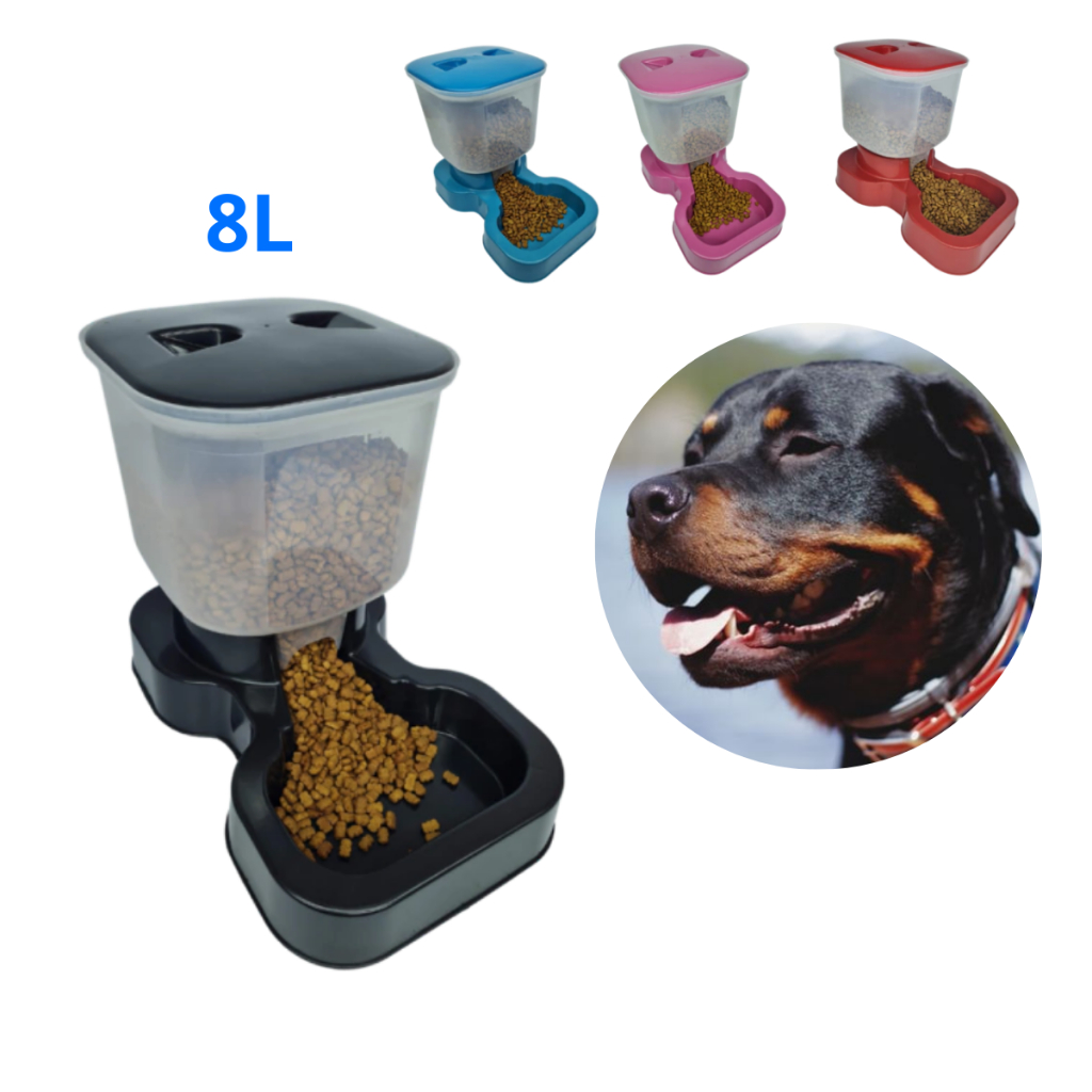 Comedouro Automático Para Cães Grande Porte 8 Litros Tratador Pet Ração Escolha Cor