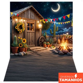 Fundo Fotográfico Festa Junina Cenário Festa na Roça Painel Tecido Sublimado - C-695 em Oferta na Shopee
