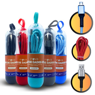 5x Cabo V8 Dados Usb Carregador Ultra Rápido 2 metros Resistente Nylon Anti quebra em Oferta na Shopee