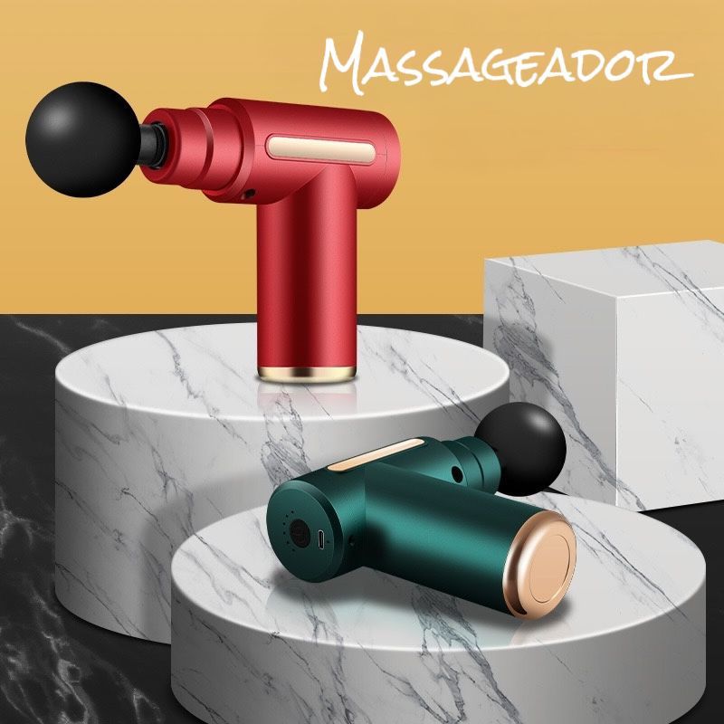 Mini Massageador Elétrico Profissional Muscular Pistola Massagem bateria 1800mAh 4Cabeças diferentes e carregador