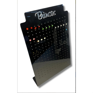 Expositor de Brincos em Acrílico (234 FUROS) Com escrita Brincos (Espelhado) em Oferta na Shopee