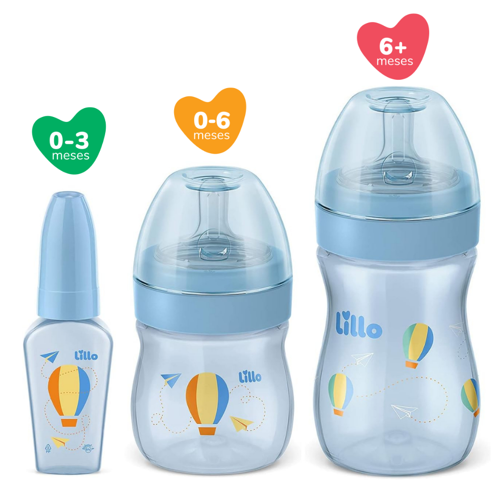 Kit de Mamadeiras com Chuquinha Menino Antivazamento Bico Redondo Primeiros Passos 50/150/240ml Azul em Oferta na Shopee