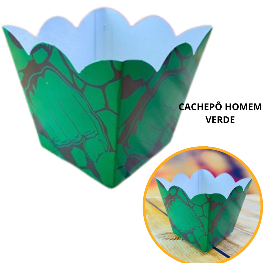 10~60 CACHEPÔ FESTA HULK HOMEM VERDE  8,5X8,5X7,8 CM