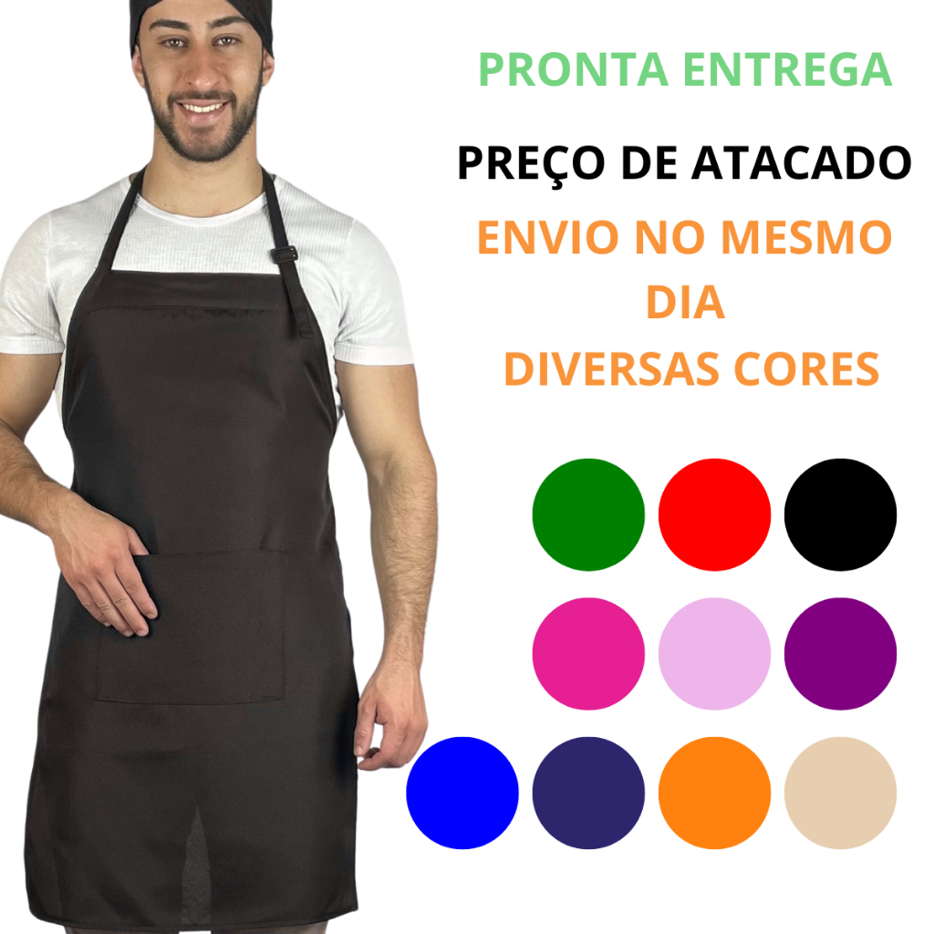 Avental uniforme oxford garçom bar cozinheira ajuste buffet personalização em Oferta na Shopee