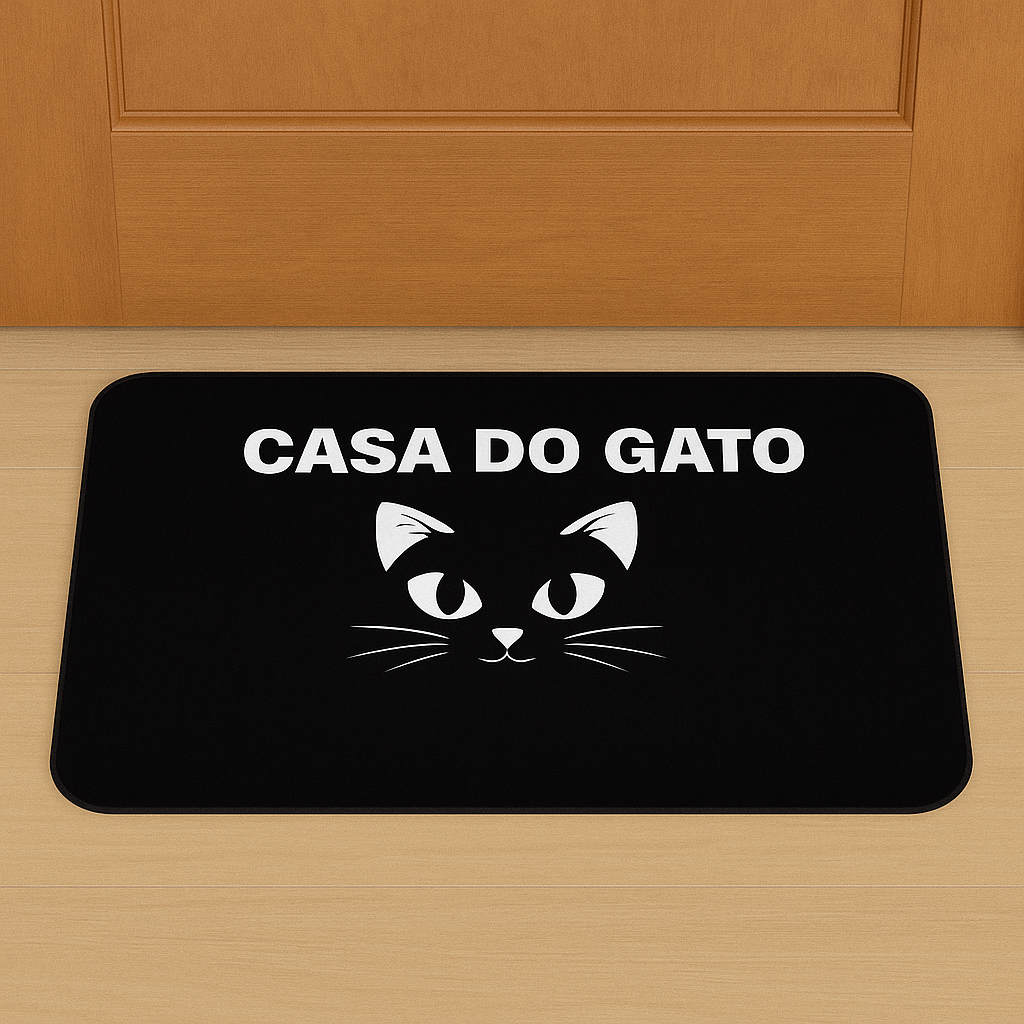 Tapete Antiderrapante 34x60cm | Gatos, Cães, Frases | Decoração Porta ou Banheiro em Oferta na Shopee