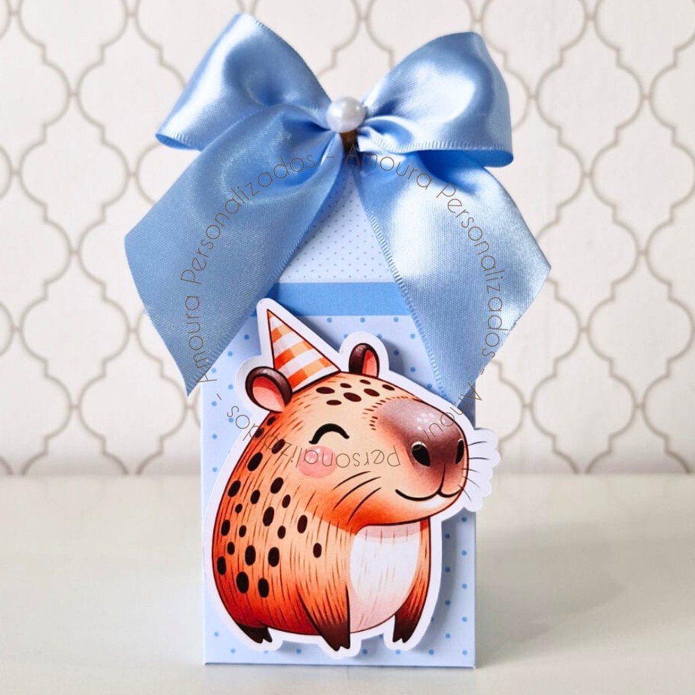 CAIXA MILK PERSONALIZADA PARA LEMBRANCINHAS CAPIVARA AZUL | CAIXINHA | FESTA | INFANTIL |ANIVERSARIO