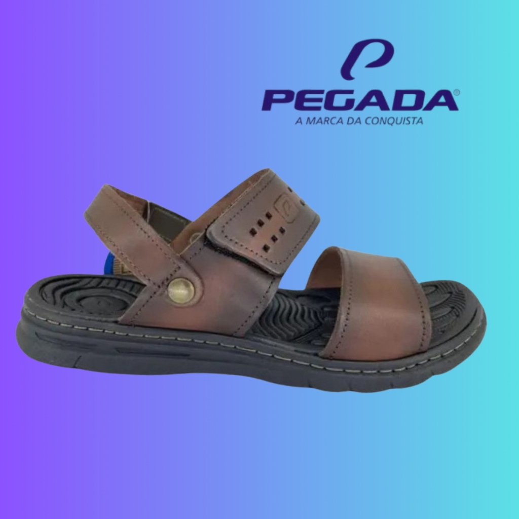 Sandalia Pegada Masculino Couro Ortopedico Anatomico 134203