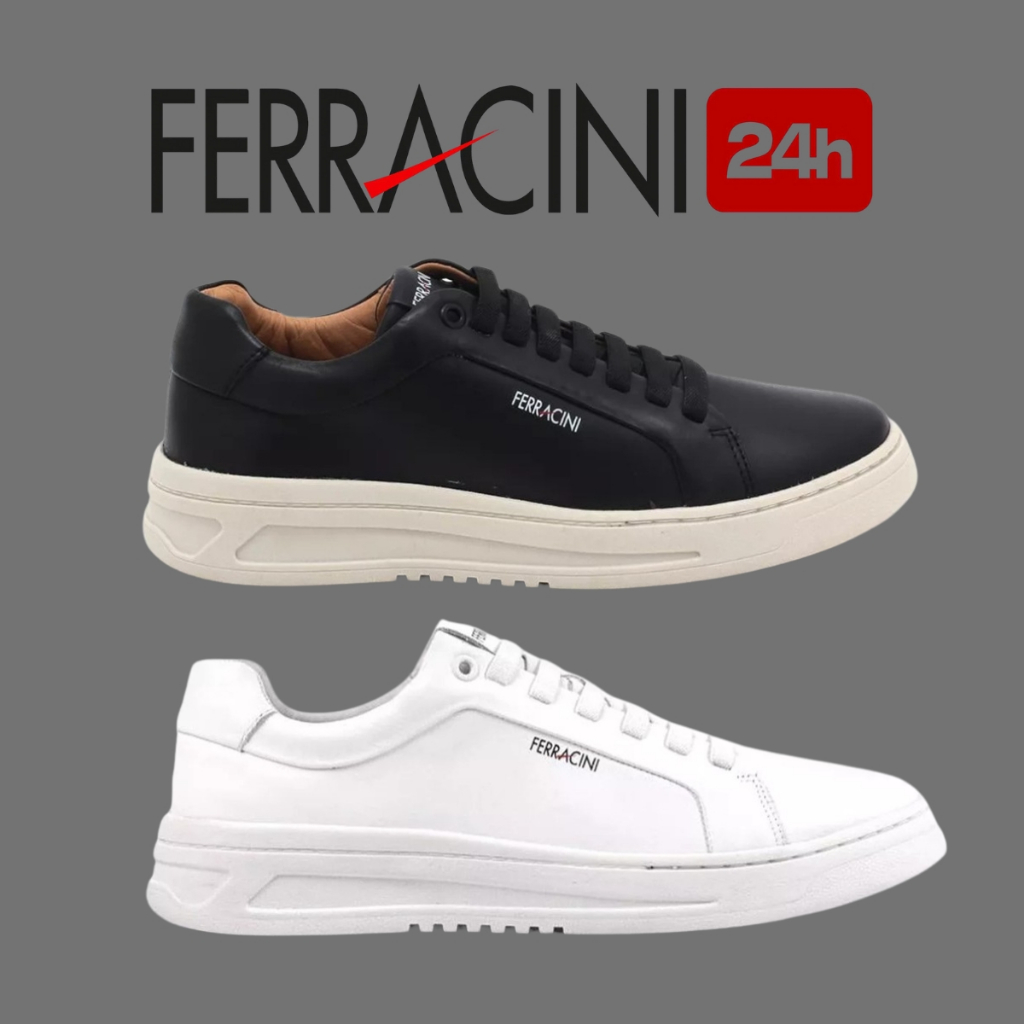 Sapatênis Ferracini Quest Sneaker Original Couro Legítimo Confortável Moda Tendência
