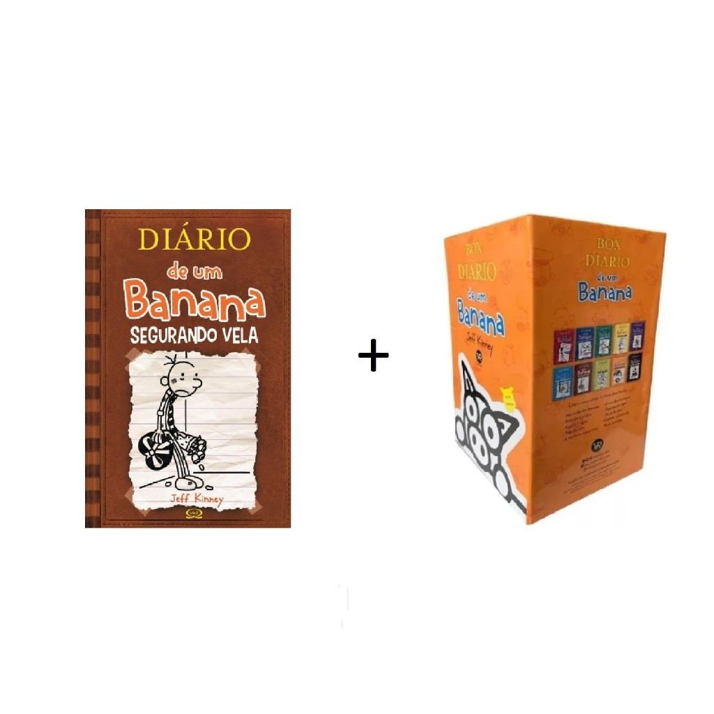 Kit Com Livro Diário de um Banana 7 Capa Mole + Caixa Organizadora