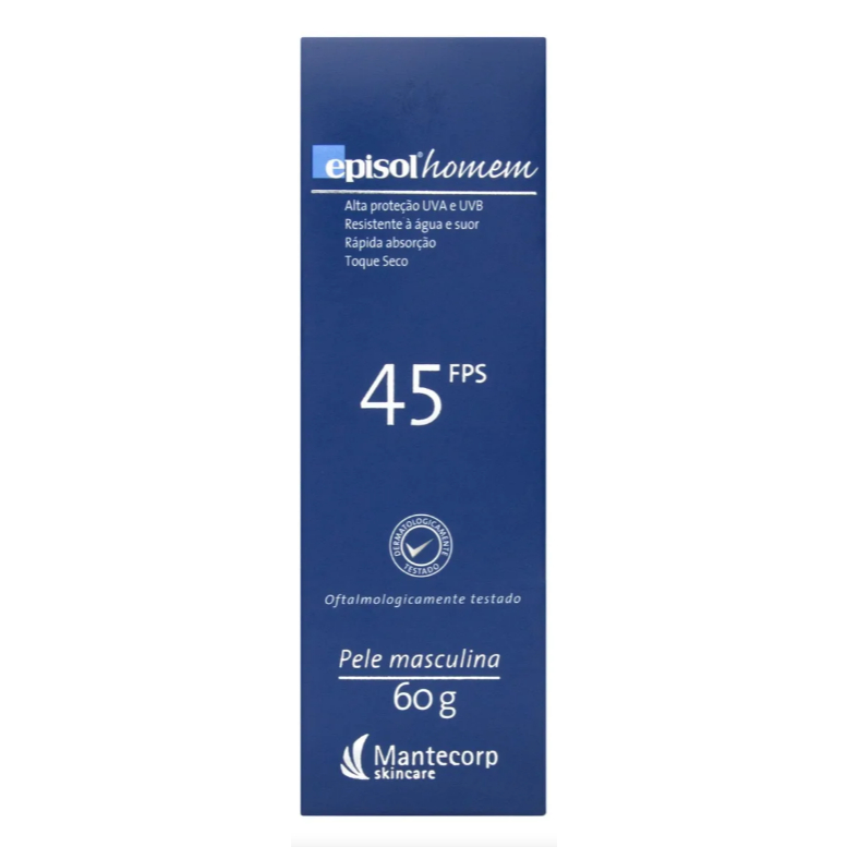 Protetor Solar FPS 45 Mantecorp Skincare Episol Homem Caixa 60g