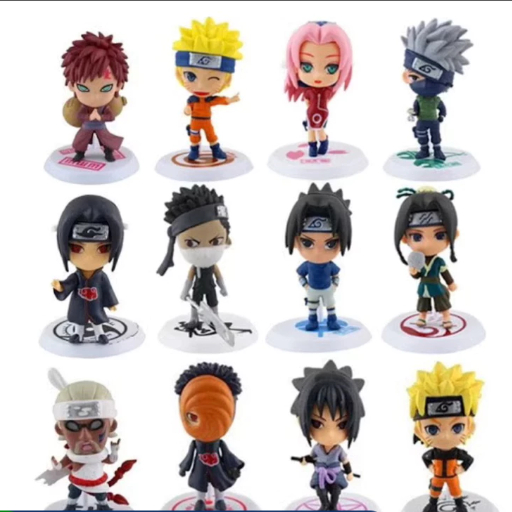 Boneco Naruto, Sasuke, Gaara, Kakashi, Obito, Tobi, Itachi, Zabuza, Sakura, Haku, Killer Bee