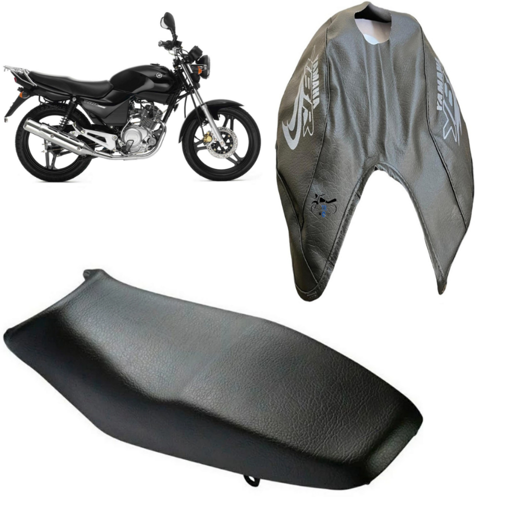 Capa Tanque + Capa Banco Modelo Original Ybr 125 2000/2001/2002/2003/2004/2005/2006/2007/2008 Preta