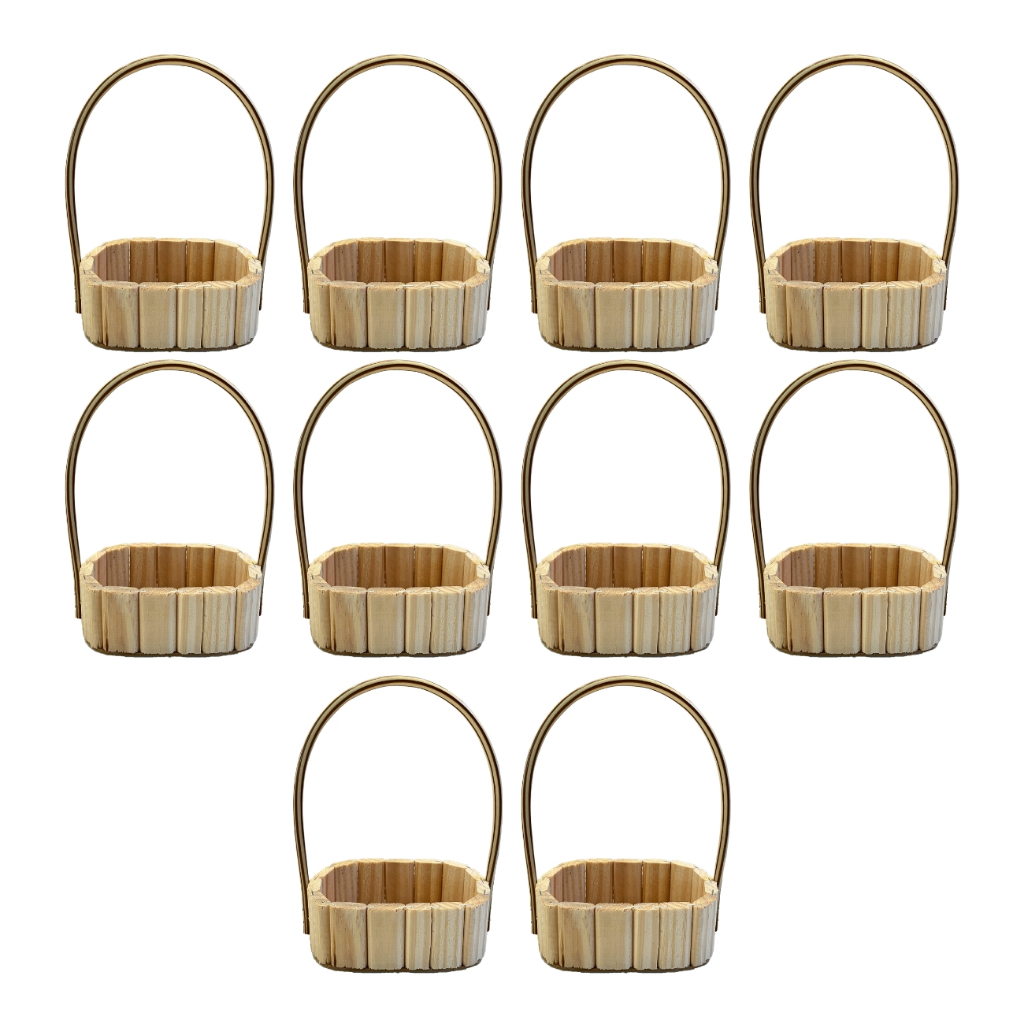 KIT COM 10 UNIDADES DE CESTA FRALDEIRA OVAL, MADEIRA PINUS, ANIVERSÁRIO, PÁSCOA, DIA DAS MÃES, PAIS, NAMORADOS, NATAL