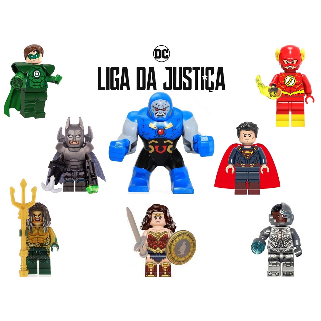 Bonecos Liga da Justiça DC Darkseid Batman Superman Aquaman Flash Cyborg Mulher Maravilha Lanterna Verde Colecionável