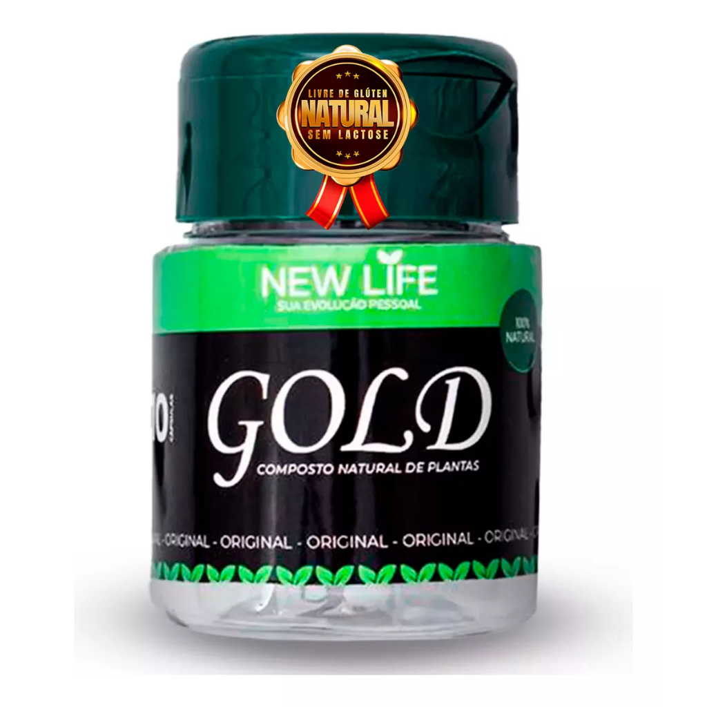 New Life GOLD Original com Ingredientes Naturais 10 cápsulas Abdominal Detox Termogênico Maca Turbo
