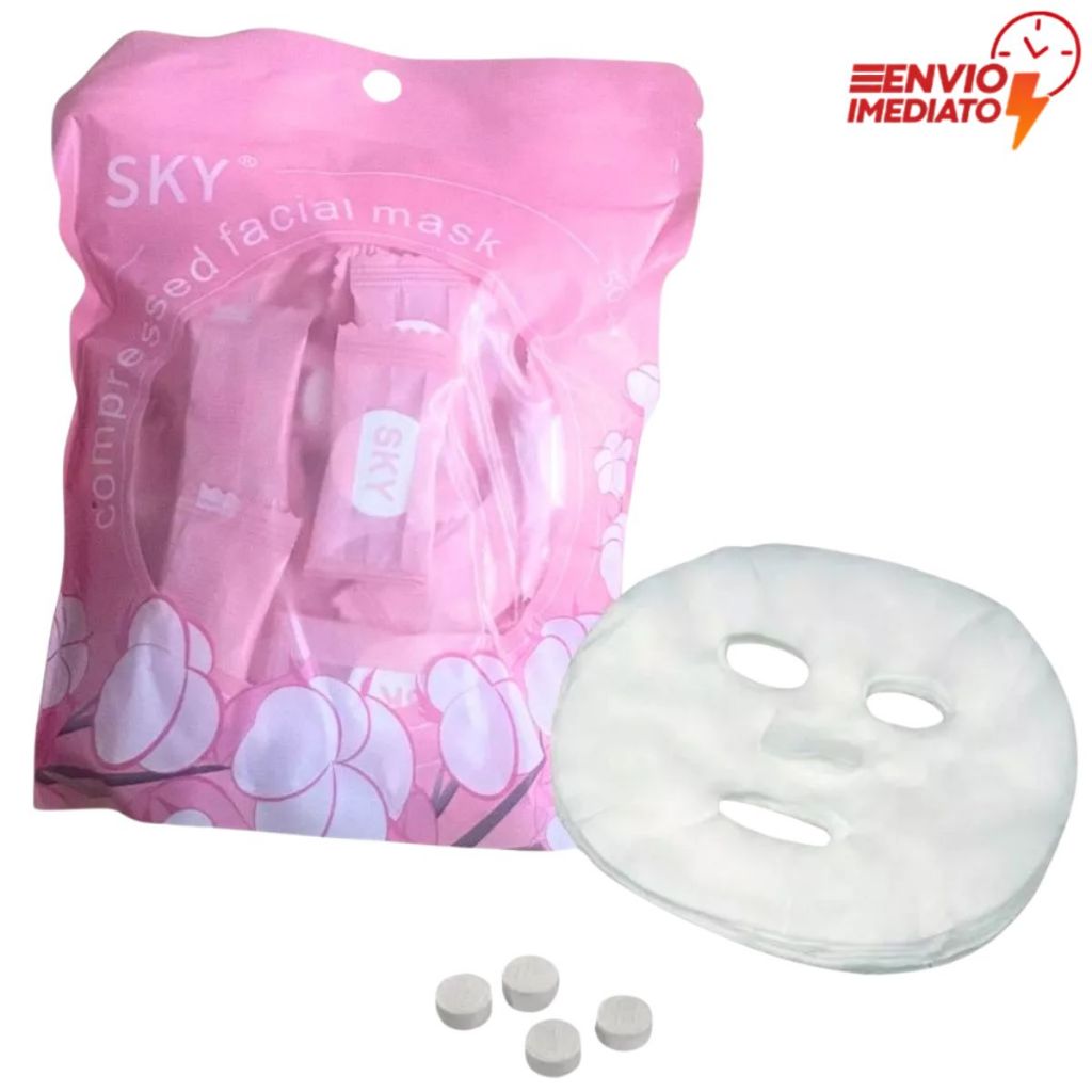 Kit 50 Máscara Desidratada Comprimido Compactada