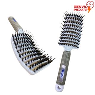 Escova Raquete Com Cerdas Duplas De Javali e Nylon Vazada Profissional em Oferta na Shopee