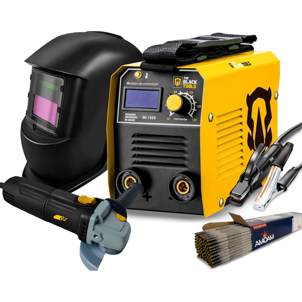 Maquina Inversora Solda Digital The Black Tools + Mascara E Esmerilhadeira - Home & Living