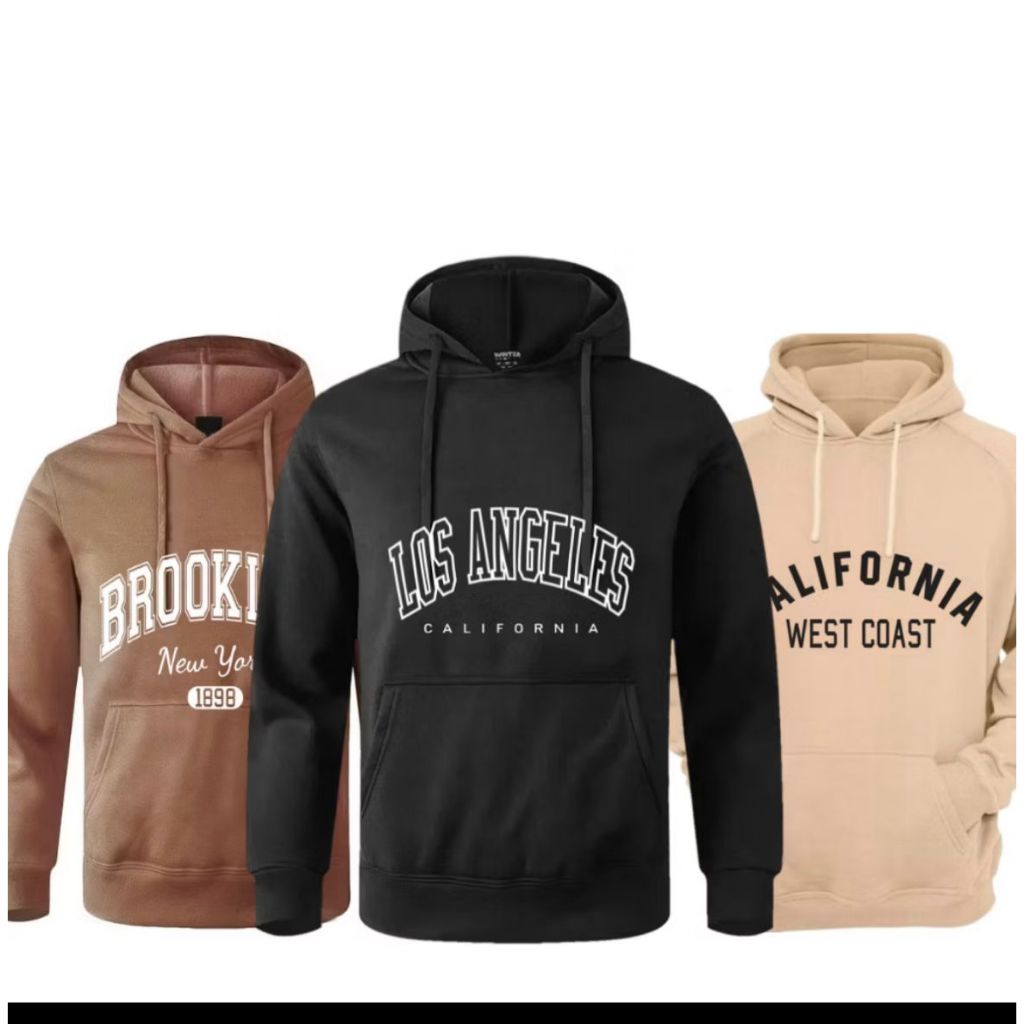 Kit 3 Moletom Canguru Unissex Estampado Blusa de Frio Masculina Tendencia Promoção