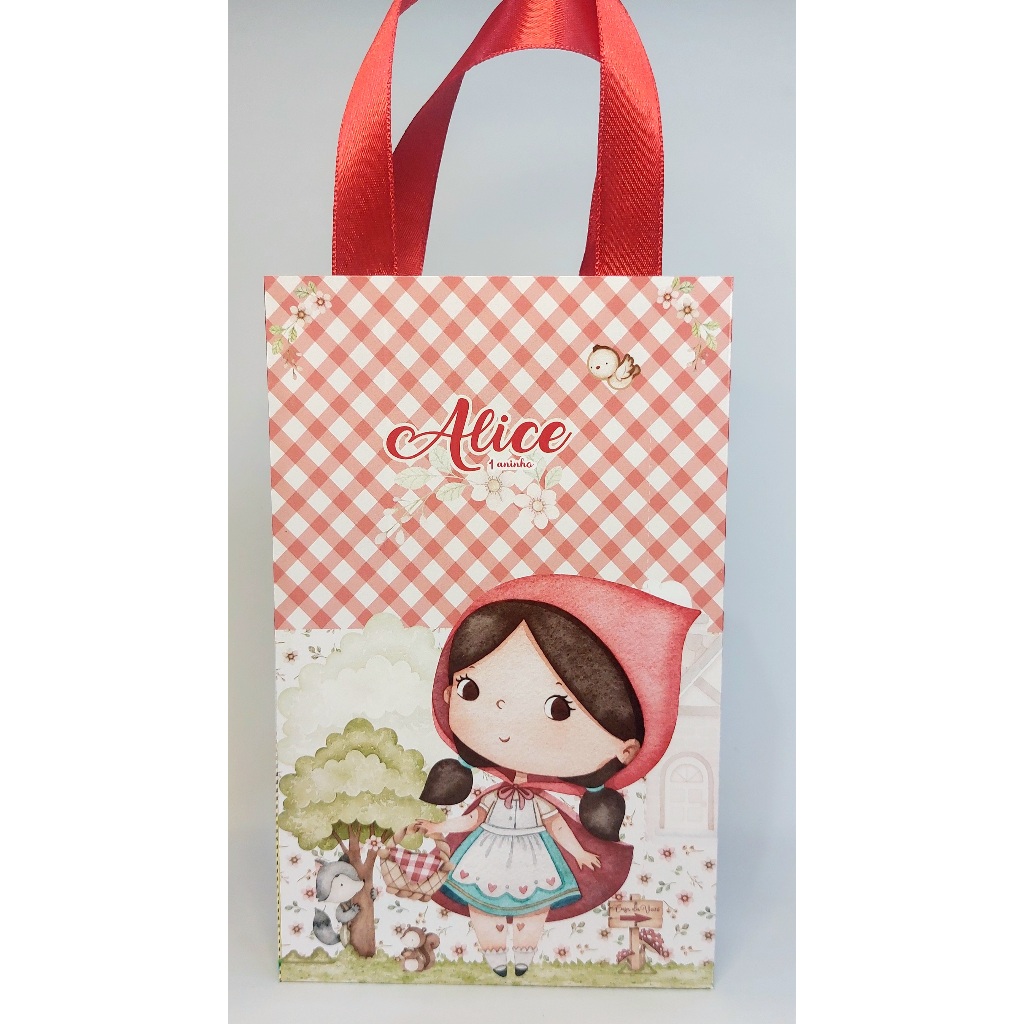 Sacolinha personalizada Chapeuzinho Vermelho 2| sacolinha chapeuzinho vermelho | lembrancinha | aniversario | decoraçao