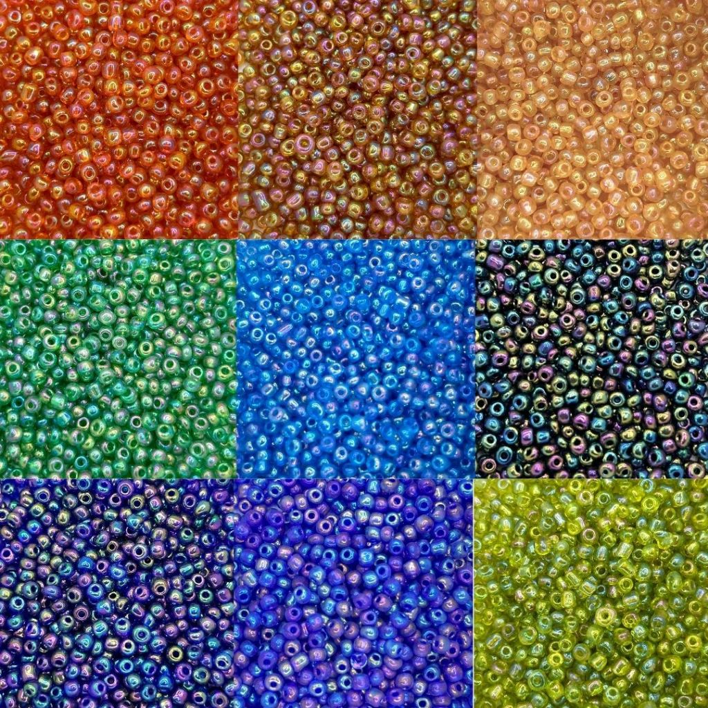 Até 1155 peças Miçanga de Vidro 6/0 Pacote Grande - Para Pulseira e Artesanato Cores Irisadas
