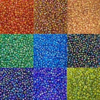 Até 1155 peças Miçanga de Vidro 6/0 Pacote Grande - Para Pulseira e Artesanato Cores Irisadas