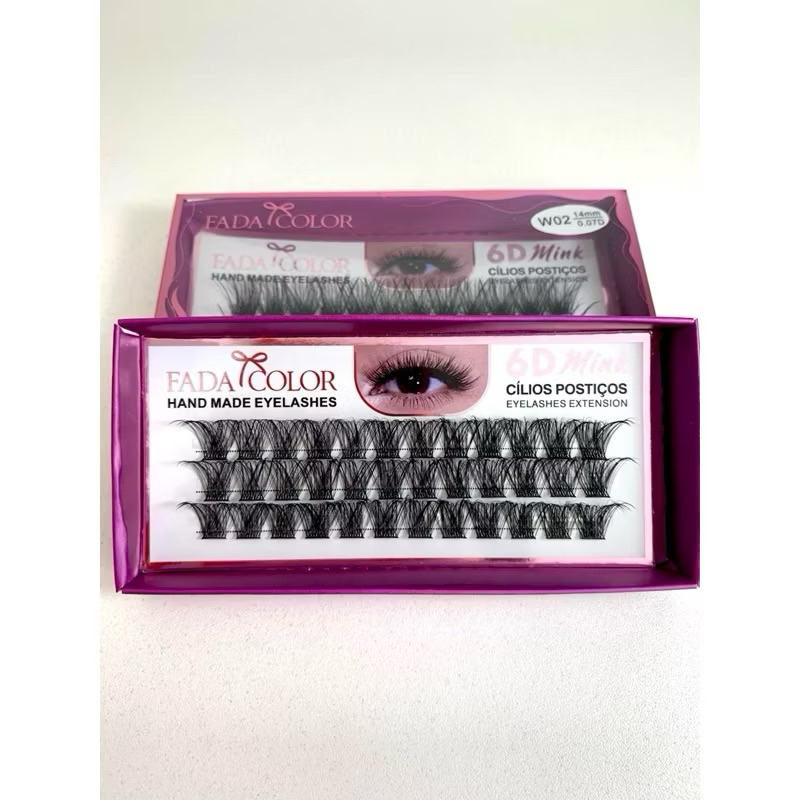 Cílios Extensão Cilios Tufinho W02 Fada Color Cílios base quadrada