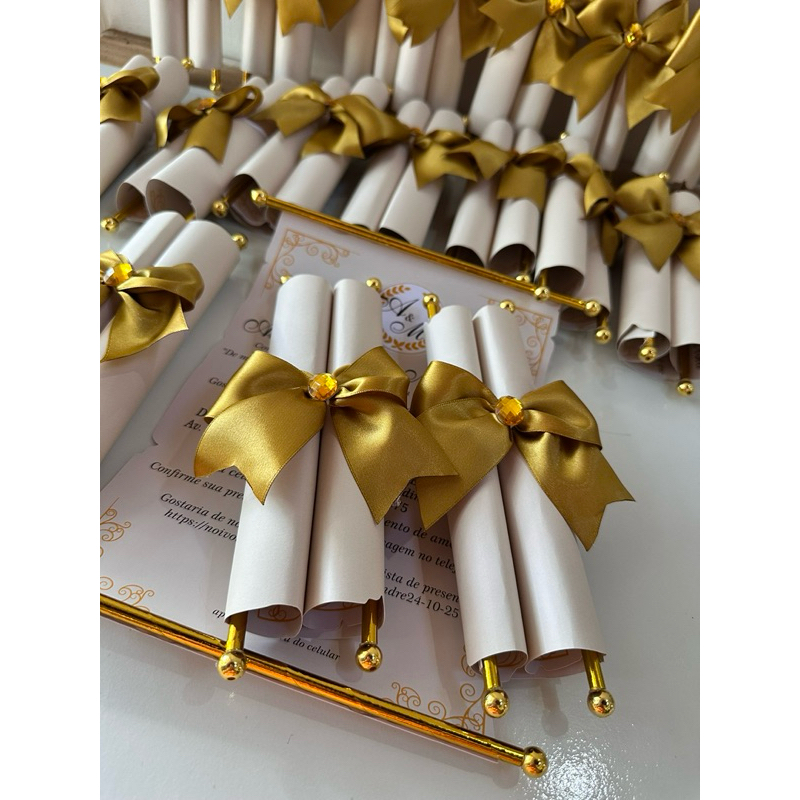 Convites Pergaminho para aniversário 15 anos/ 1 aninho / festa realeza / Casamento - convite personalizados - convites