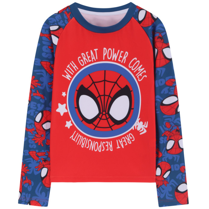 Camiseta Bebe Manga Longa Praia Proteção UV Marvel Spiderman Licenciado