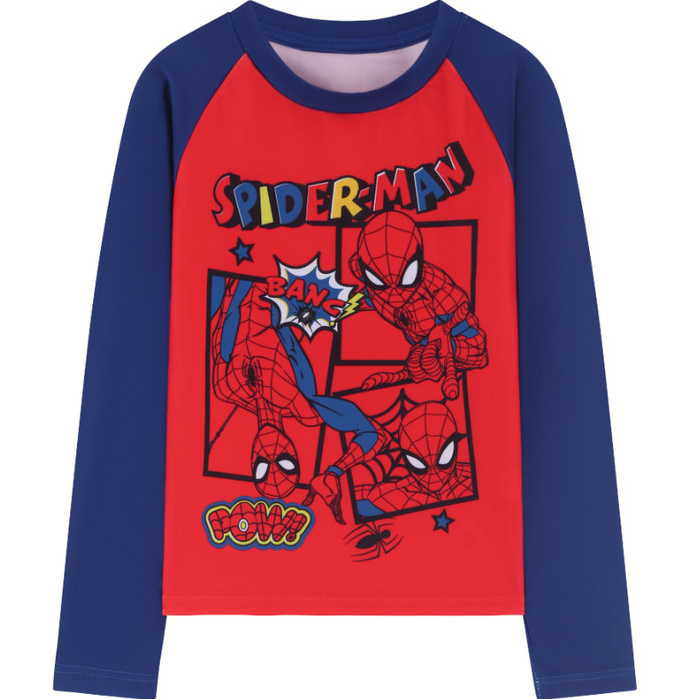 Camiseta Infantil Praia Manga Longa Proteção UV Marvel Spiderman Licenciado