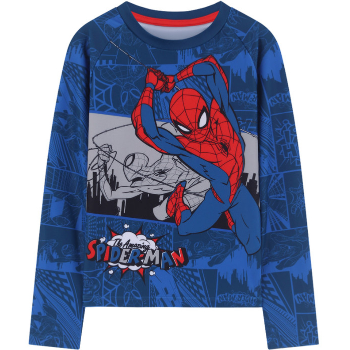 Camiseta Infantil Praia Manga Longa Proteção UV Marvel Spiderman Licenciado
