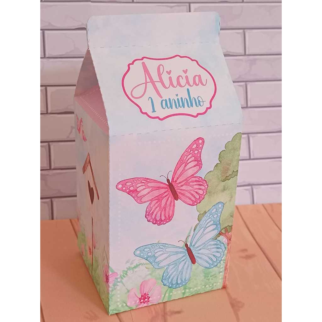 Caixinhas Personalizados Borboletas Jardim Encantado Lembrancinhas  PEGUE E MONTE