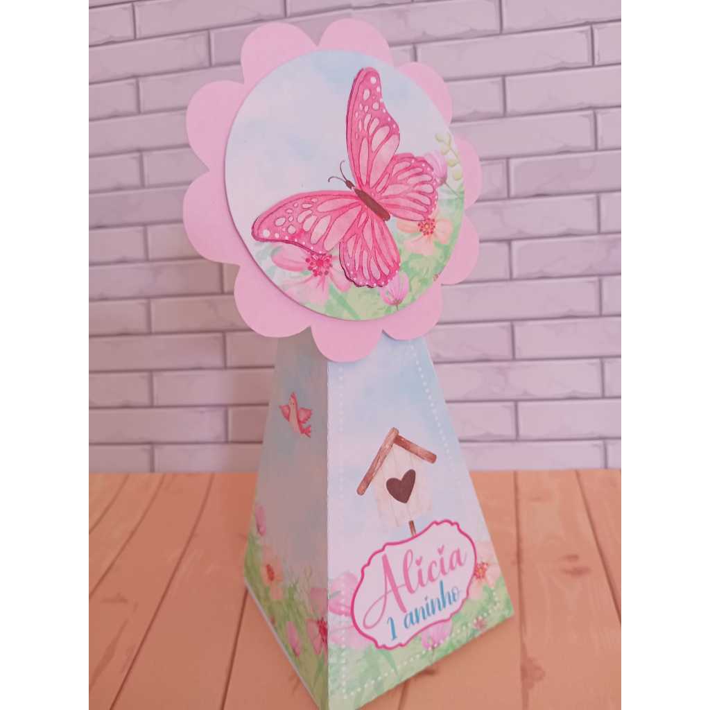 Caixinhas Personalizados Borboleta Jardim Encantado Lembrancinhas Caixinhas para Festa PEGUE E MONTE