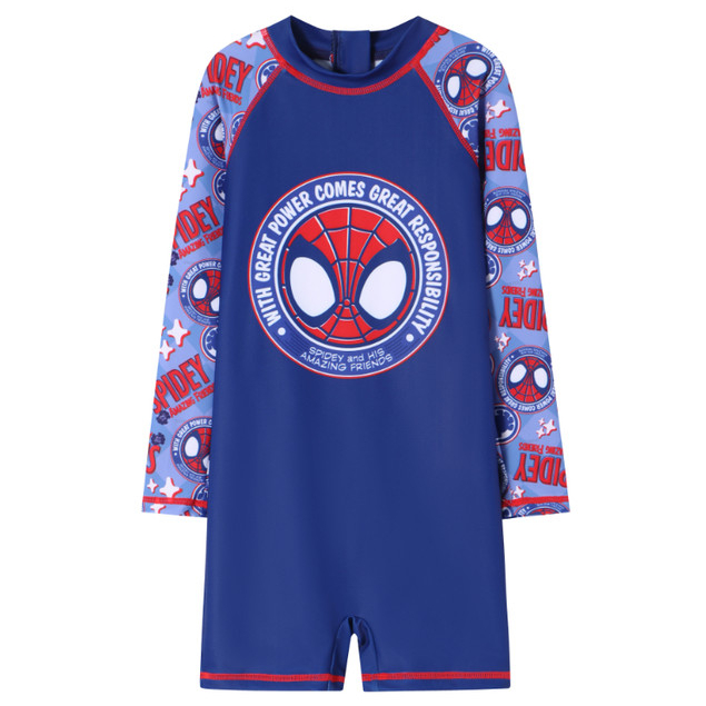 Macaquinho Infantil Bebe Praia Manga Longa Proteção UV Spiderman Marvel Licenciado