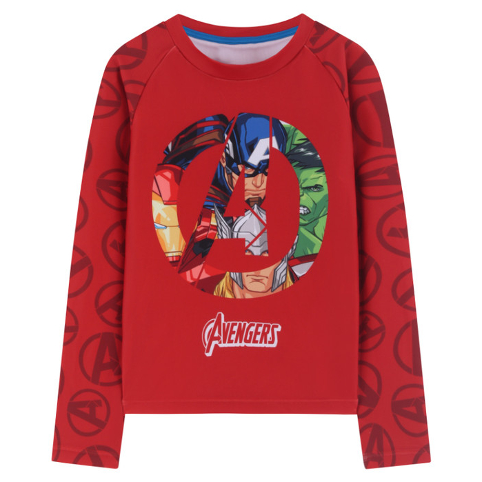 Camiseta Infantil Praia Manga Longa Proteção UV Marvel Avengers Licenciado