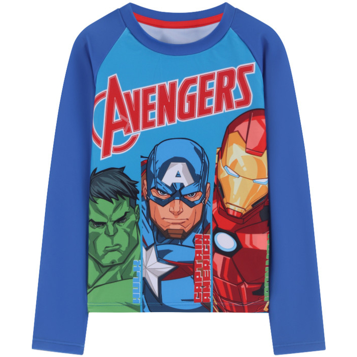 Camiseta Infantil Manga Longa Praia Proteção UV Avengers Licenciado