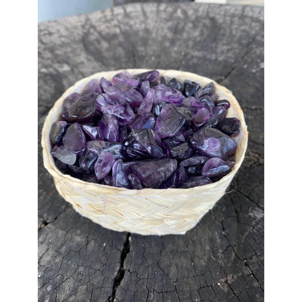 Cesto com 500g de Cascalho Ametista Extra em Oferta na Shopee
