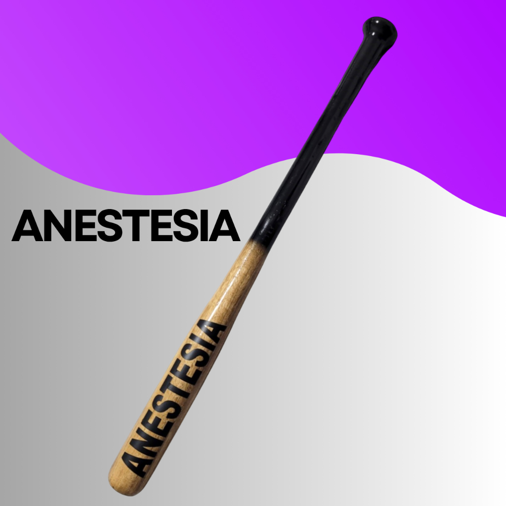 Taco de Beisebol Anestesia Mesclado – Madeira Angico, Visual Único, Adesivo Preto Premium, Impacto e Qualidade Superior