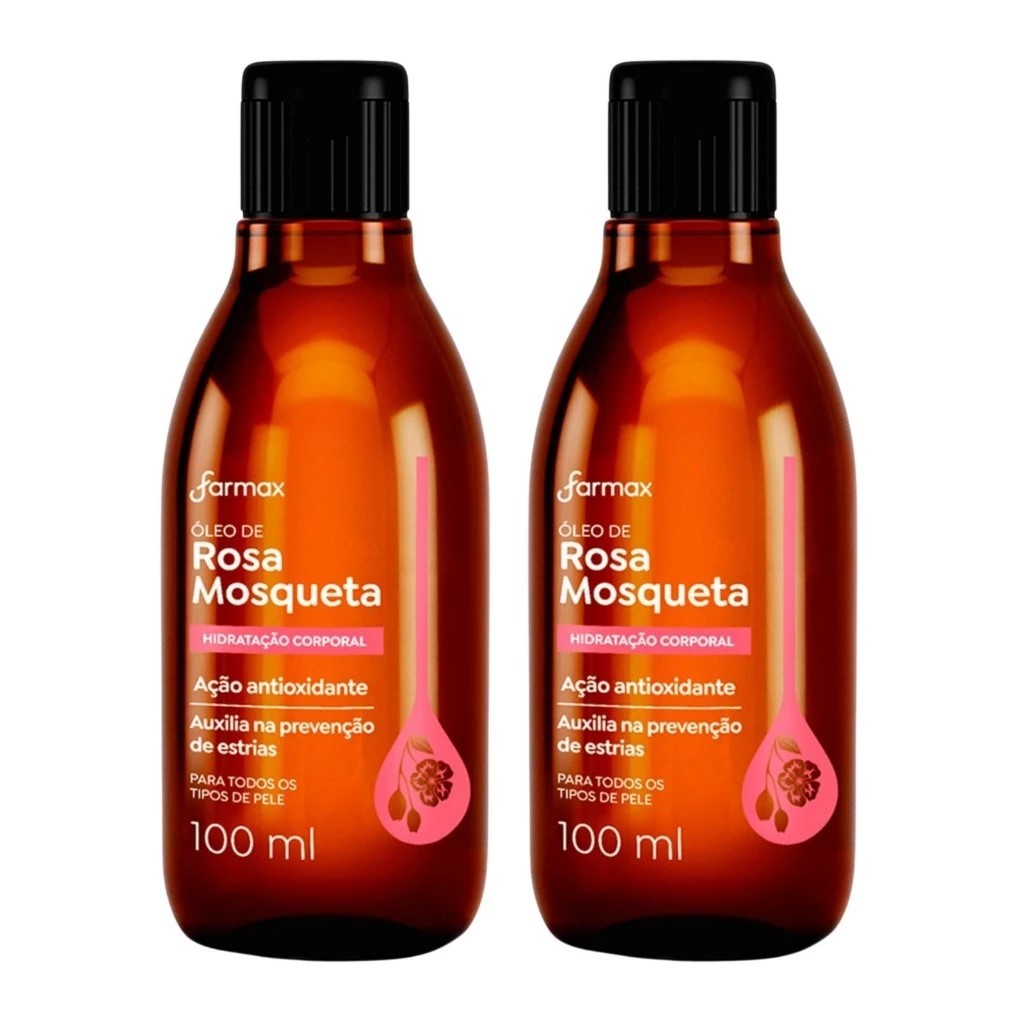 Kit com 2 ou 1 Óleo de Rosa Mosqueta Corporal 100ml Farmax - Envio Rápido
