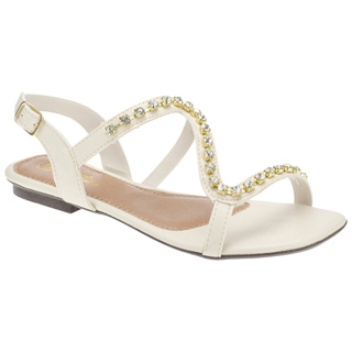 Sandália Feminina Rasteirinha Salto Baixo Moda Pedraria Luxo Promoção Ana Brito em Oferta na Shopee