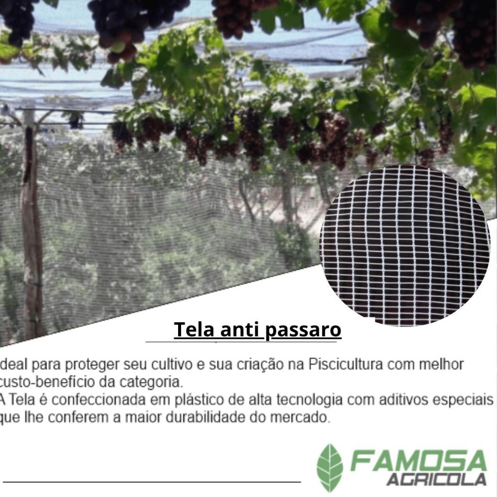 Tela anti pássaro branca com 4 metros de largura e diversos comprimentos