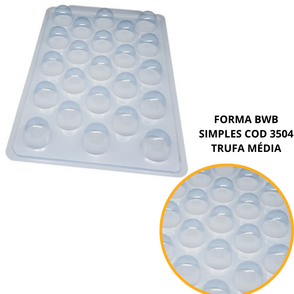 KIT FORMA BWB SIMPLES SEMIPROFISSIONAL, ALTO RENDIMENTO DOCES, CHOCOLATES CÓD.:3504 -SP TRUFA MÉDIA - Home & Living