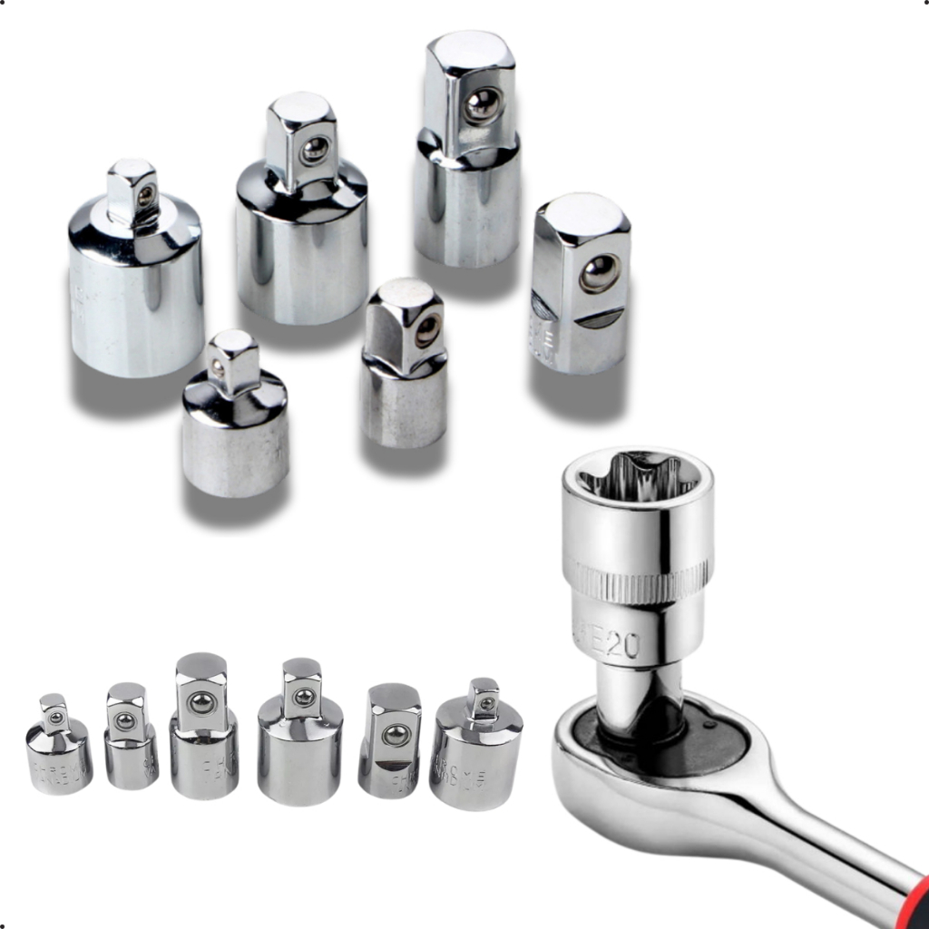 Adaptador Catraca Soquete 1/4 3/8 1/2 Kit 6 Peças Cr-v em Oferta na Shopee