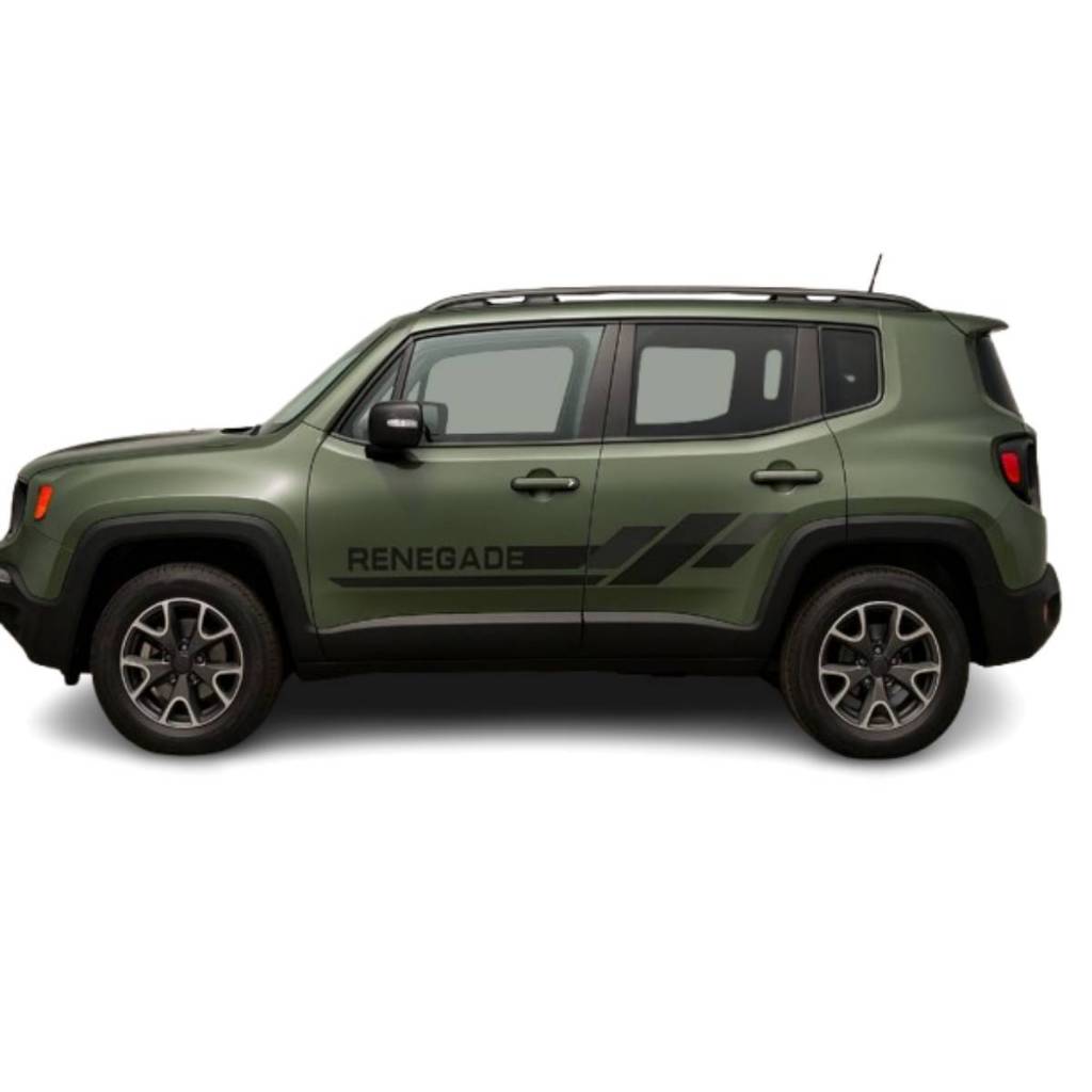 Faixa Renegade Adesivo Lateral Preto E Cinza Adesivo Laminado - Compatível