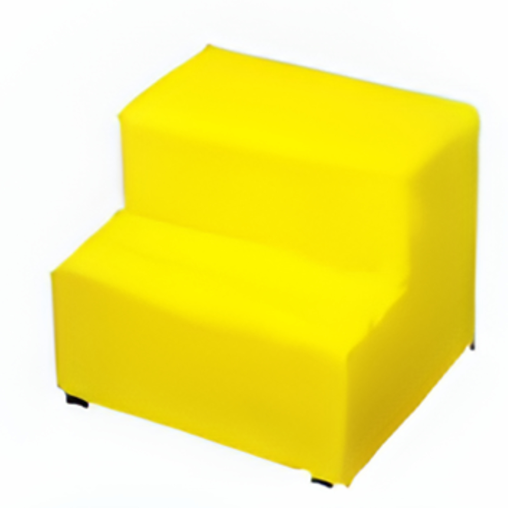 Escada Escadinha 2 Degraus Para Pet Gato Cachorro Subir Sofá Cama Sala Luxo Suede amarelo