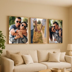 Kit 3 Quadros Decorativos Casal Com Moldura Personalizado 40x60 Luxuoso Moderno Pronto Para Pendurar